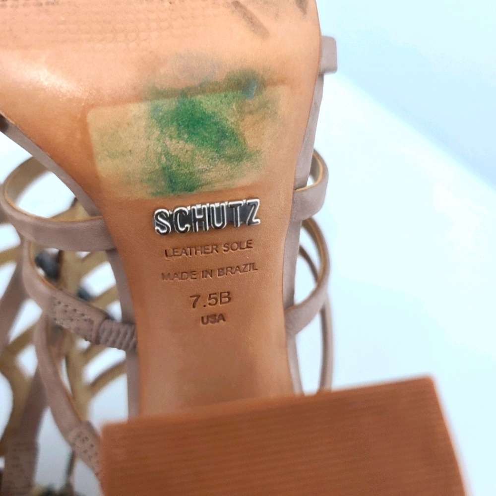 SCHUTZ Kaye Reptile Snakeskin Heel Sandals - Picture 14 of 16